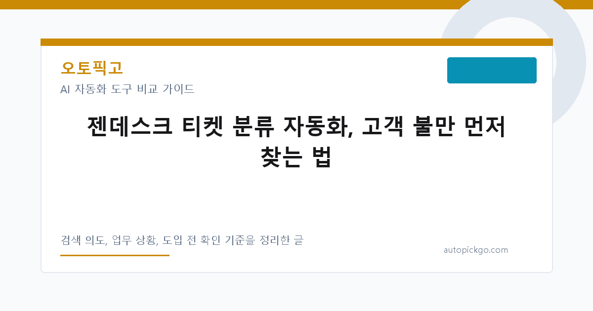 젠데스크 티켓 분류 자동화, 고객 불만 먼저 찾는 법 대표 이미지